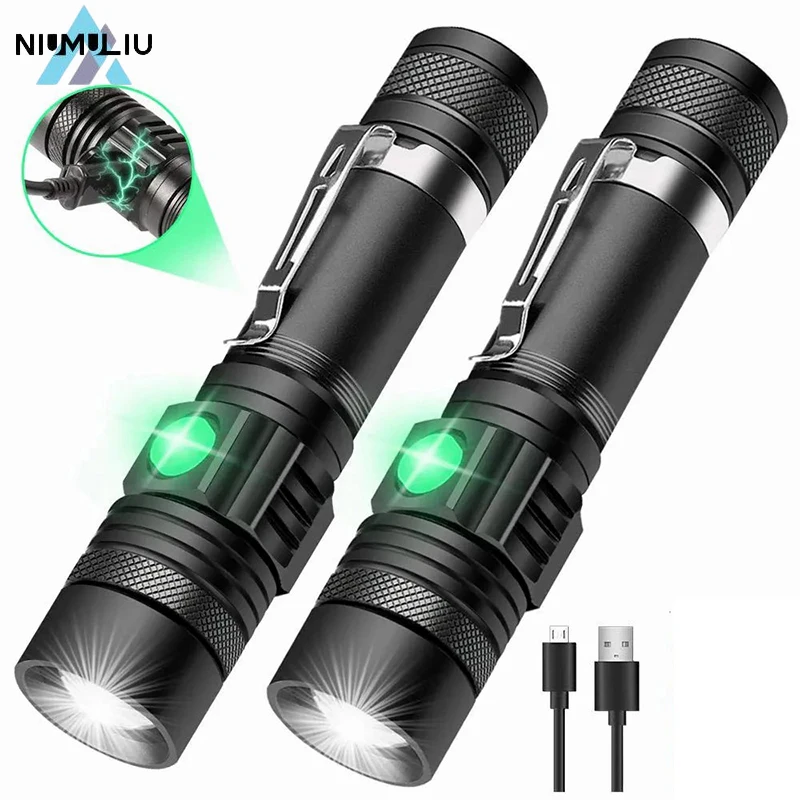 

F2 Ultra Bright LED Flashlight Zoomable 4 lighting modes With XP-L V6 LED lamp beads Waterproof Torch Multi-function USB chargin