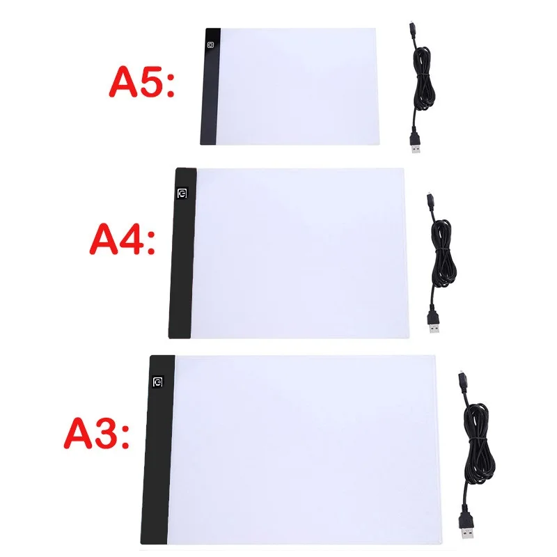 

A3/A4/A5 Three Level Dimmable Led Light Pad Drawing Board Pad Tracing Light Box Eye Protection Easier for Diamond Painting