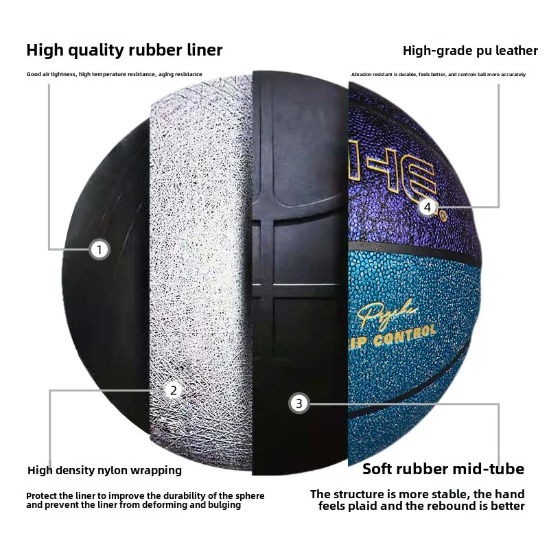 若者と大人のための柔らかいPUバスケットボール,高い外観,耐摩耗性,No。7,高い外観,柔らかい