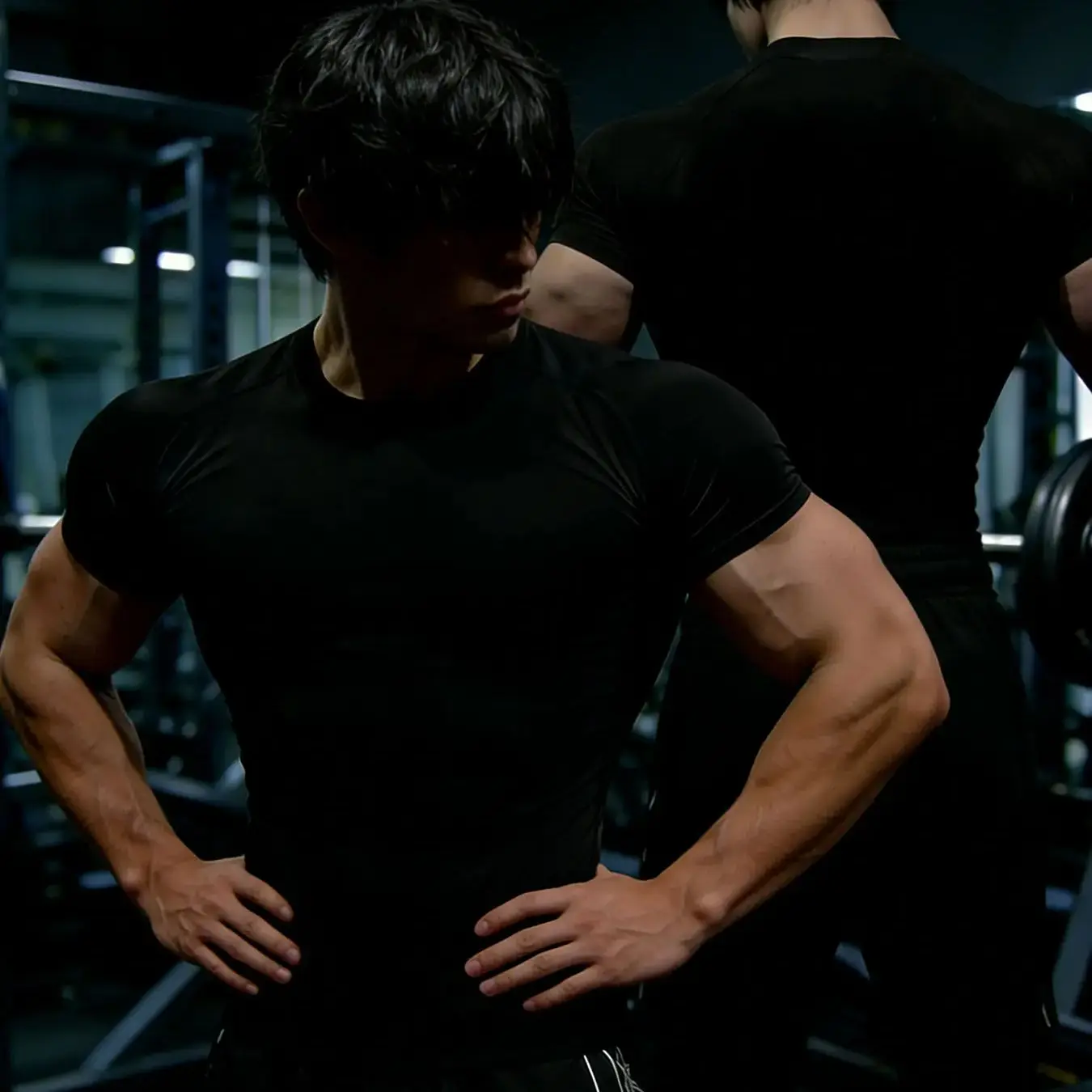 Schnell Trocknende Athletische Kompressions-Shirts für Männer Slim Fit Kurzarm Gym Workout Training Top für Bodybuilding Fitness