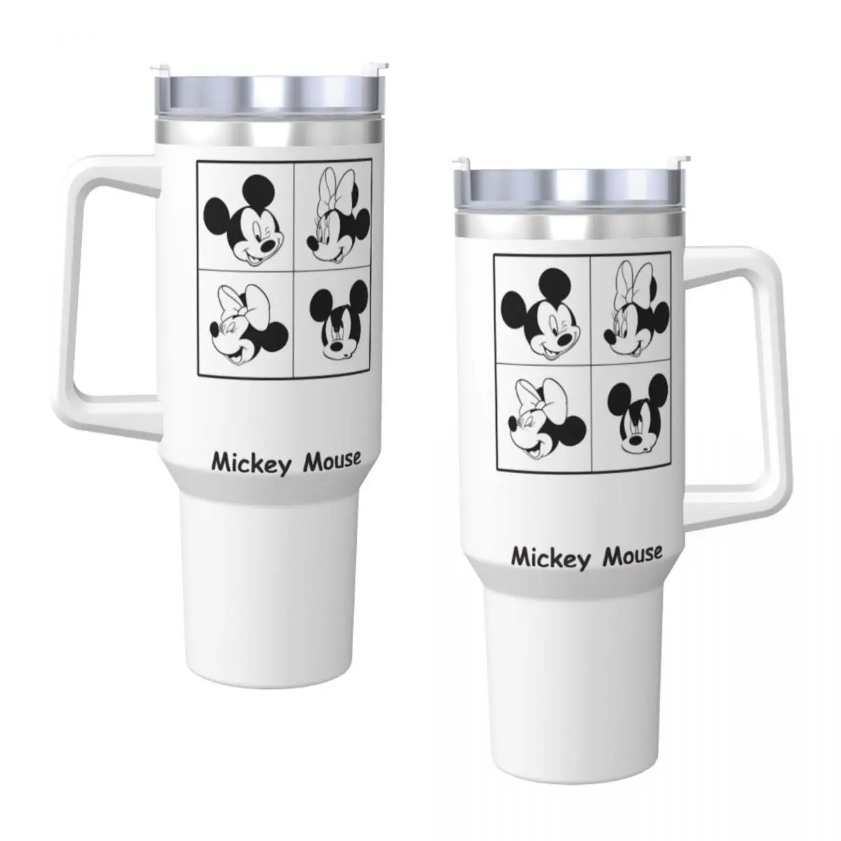 Mickey Minnie Mouse Stainless Steel Tumbler Travel Car Mugs Large Coffee Mug Leakproof Hot Drinks Milk Tea Water Bottle