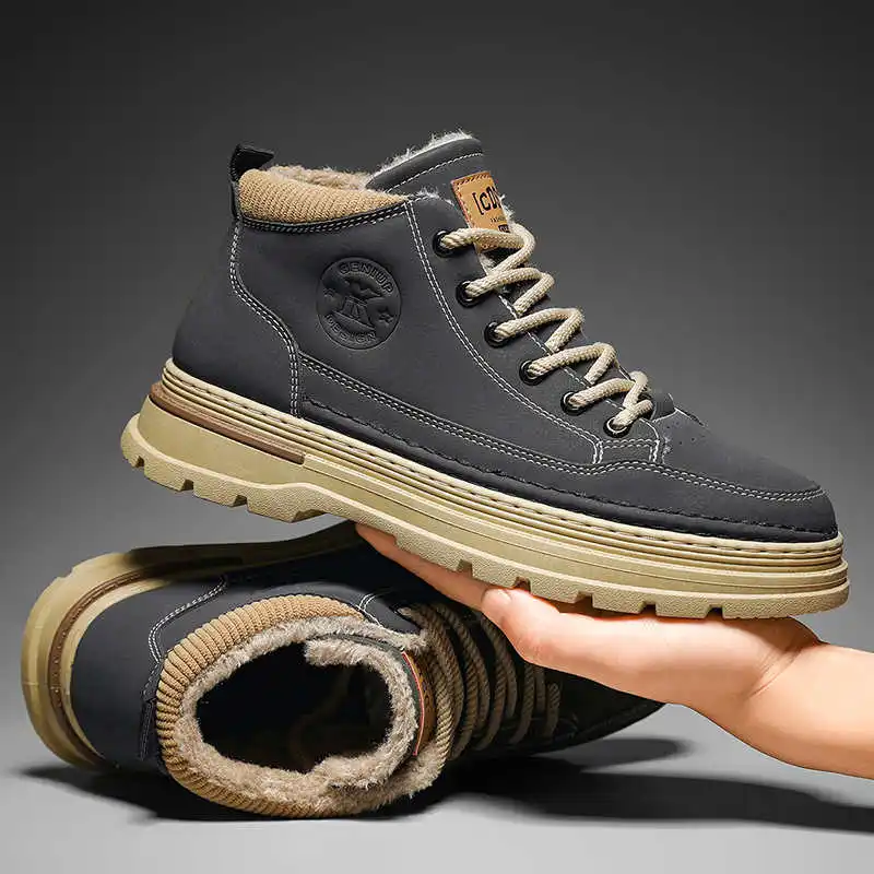 Winter Short Long Boots Big Size High Mens Shoes Moccasins For Men Brand Sneakers Sport Loffers Fashionable Footwears