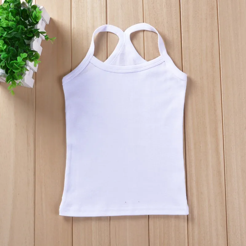 2-6T Summer Girls String Strappy Tops Baby Children Cotton Camisole T-shirt Kids Sleeveless Vest Cotton Tank Top Undershirts