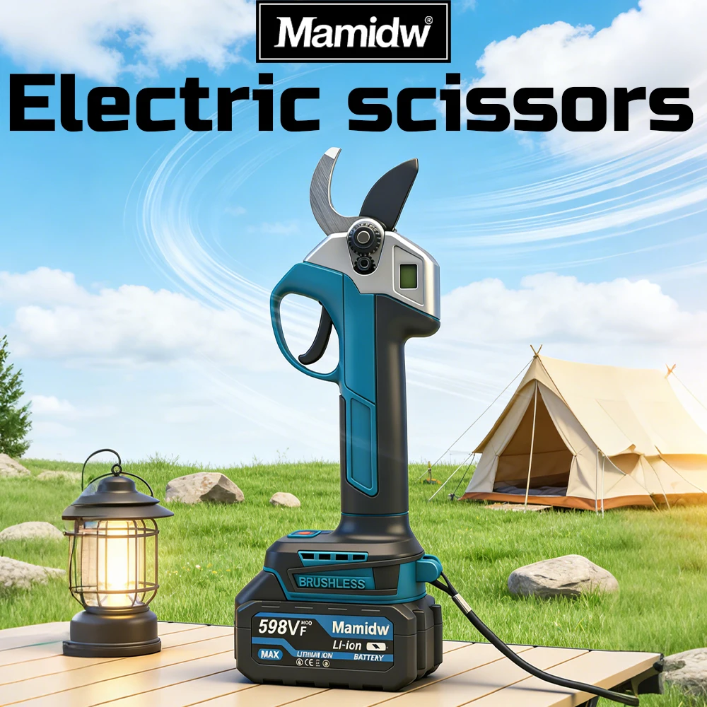 

Mamidw Electric garden pruning shears with a display screen, equipped with SK5 blades(tool only), For Makita 18v Battery PIN