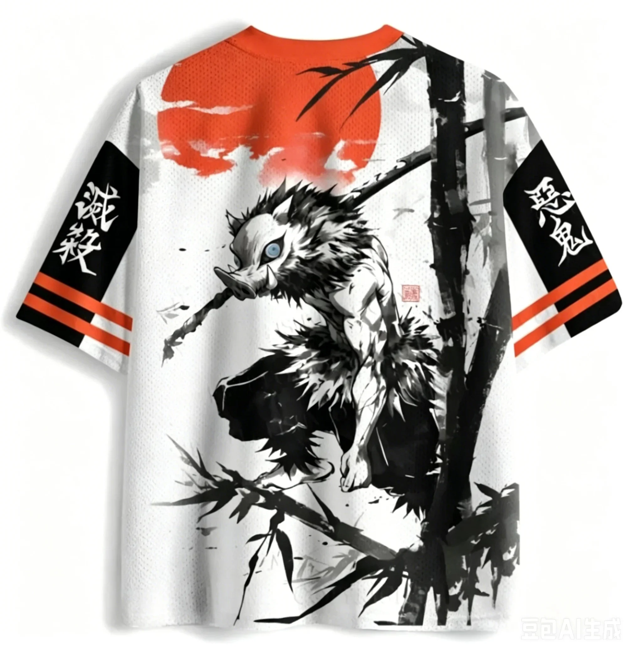 Brand new 'Demon Slayer' anime graphic jersey neutral loose T-shirt streetwear manga casual sports affordable family matching