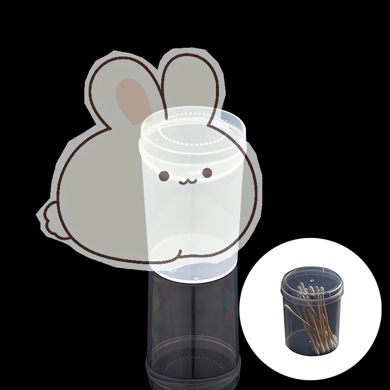 Transparent Plastic Cotton Buds Storage Box Desktop Dust-Proof Makeup Removal Cotton Lipstick Cosmetics Storage Organization