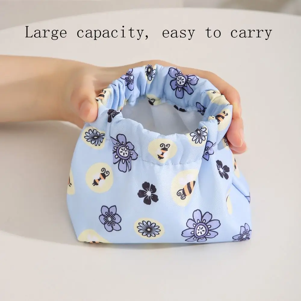 Simple Oxford Cloth Leaf Spring Bag Purse Floral Print Cosmetic Bag Jewelry Storage Bag Coin Bags Self-closing Makeup Bag Women