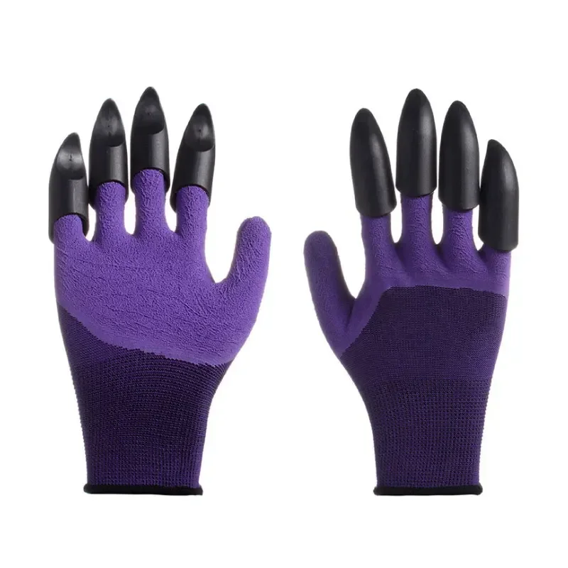 Guantes de jardinería con 8 garras, guantes de trabajo duraderos e impermeables para jardinería, excavación y plantación, guantes de trabajo para patio