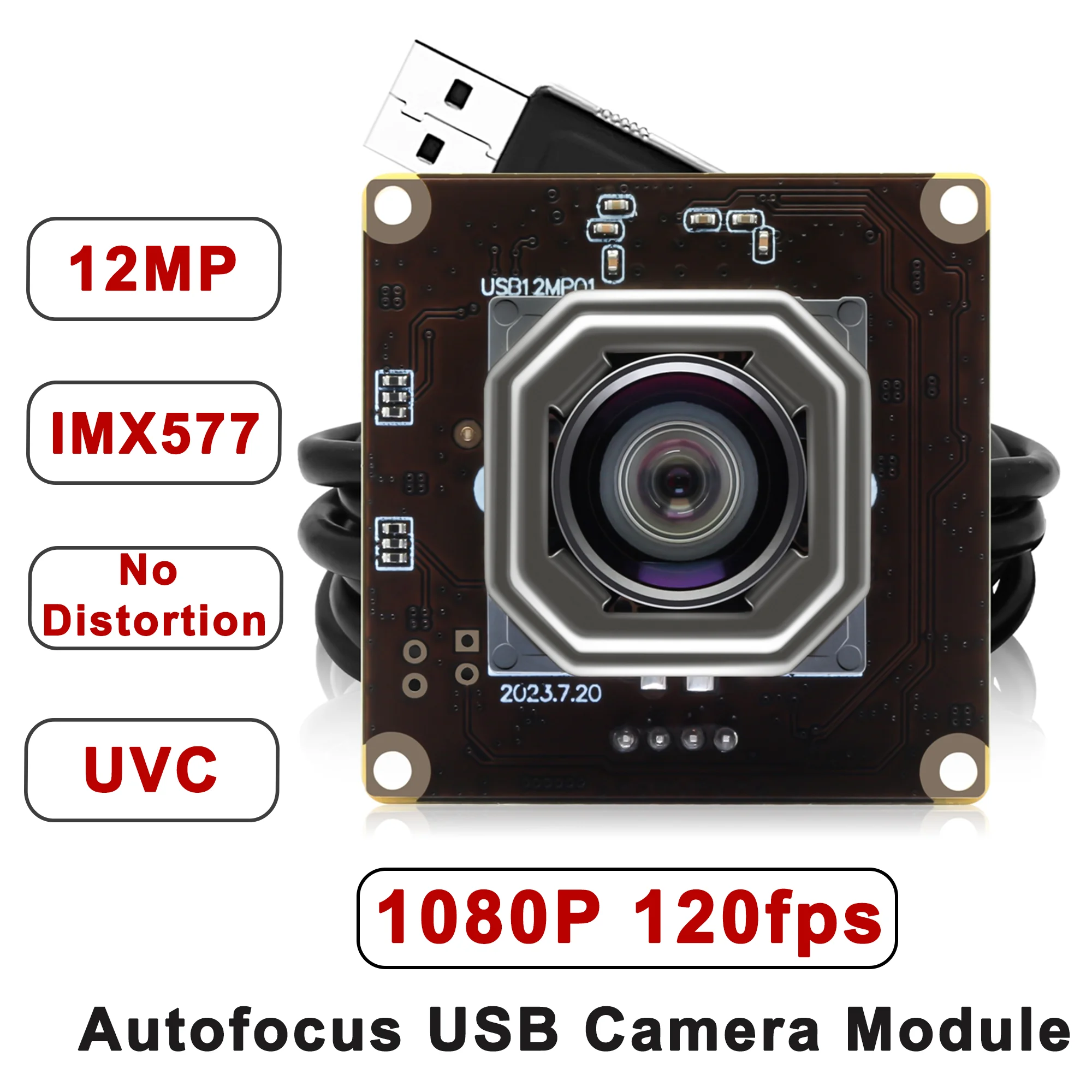 ELP 1080P 120fps USB Autofocus Camera Module for Computer 11.6mp Lightburn Camera Wide Angle No Distortion Lens PC Webcam Board