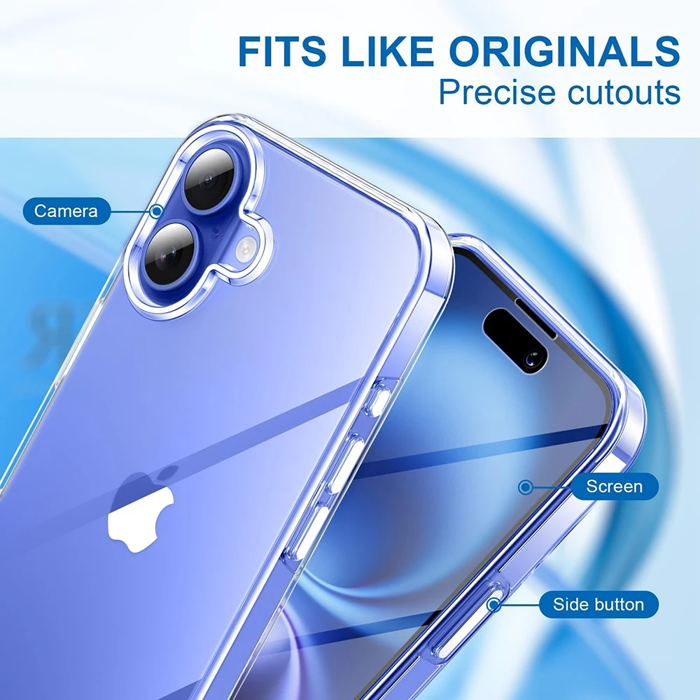 360° Full Body Cover Protection Case iPhone 16 15 14 13 12 mini 11 Pro Xs Max SE 2 3 7 8 plus Clear Hard PC Soft Silicone Shell