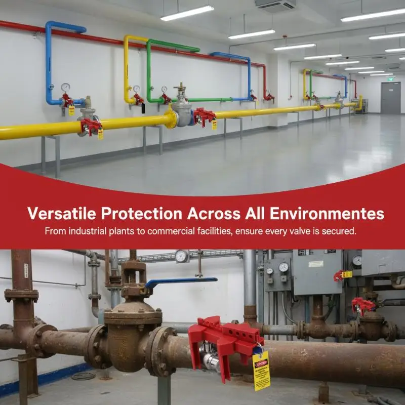 Adjustable Industrial Ball Valve Safety Lock ASBV-01 Fits DN8-DN50 Pipes for Chemical Plant Lockout Tagout Use