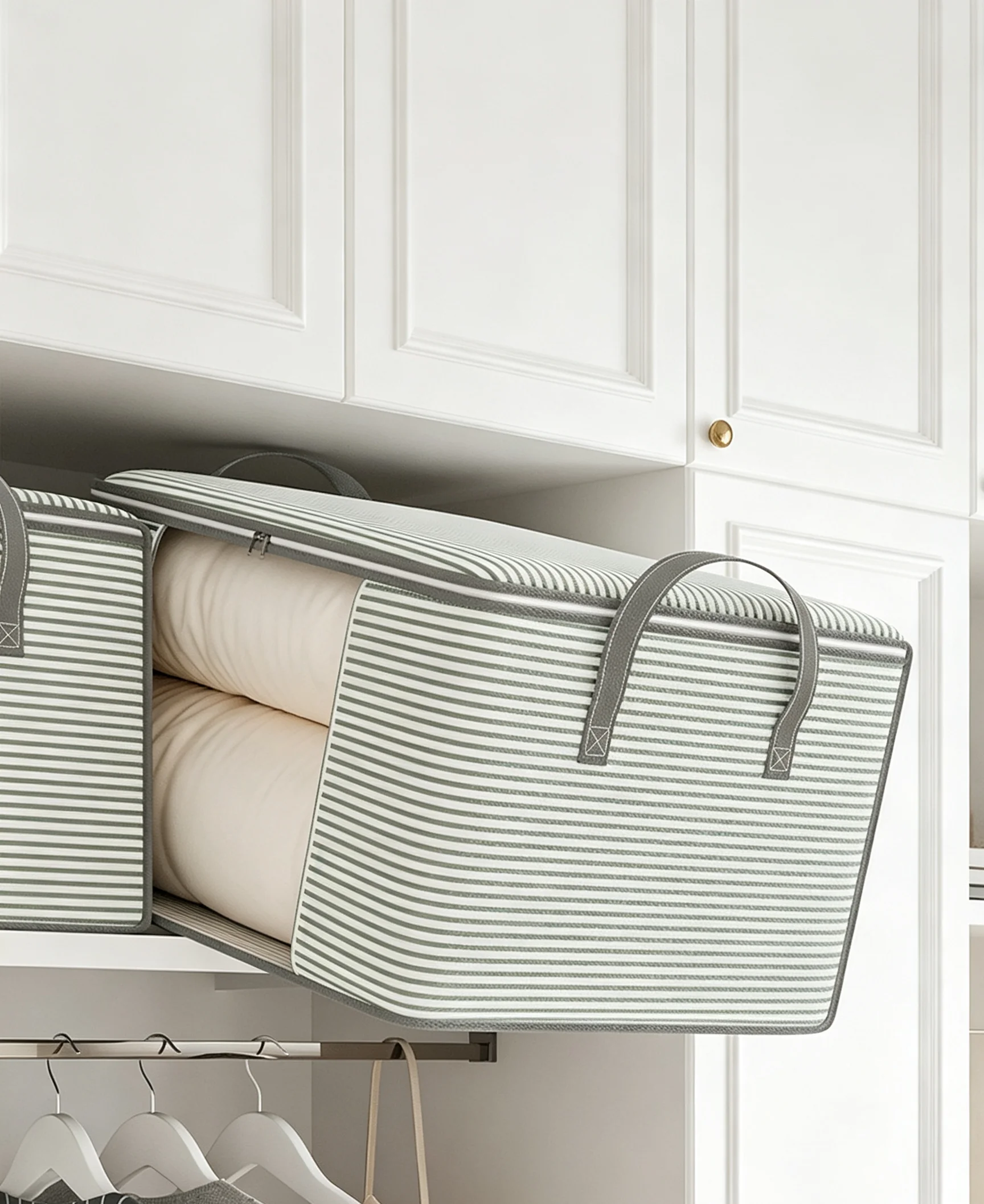 1 PC Visible Blanket Storage Bag / Home Large Capacity Clothes Cotton Bag for Packing and Dustproof Storage