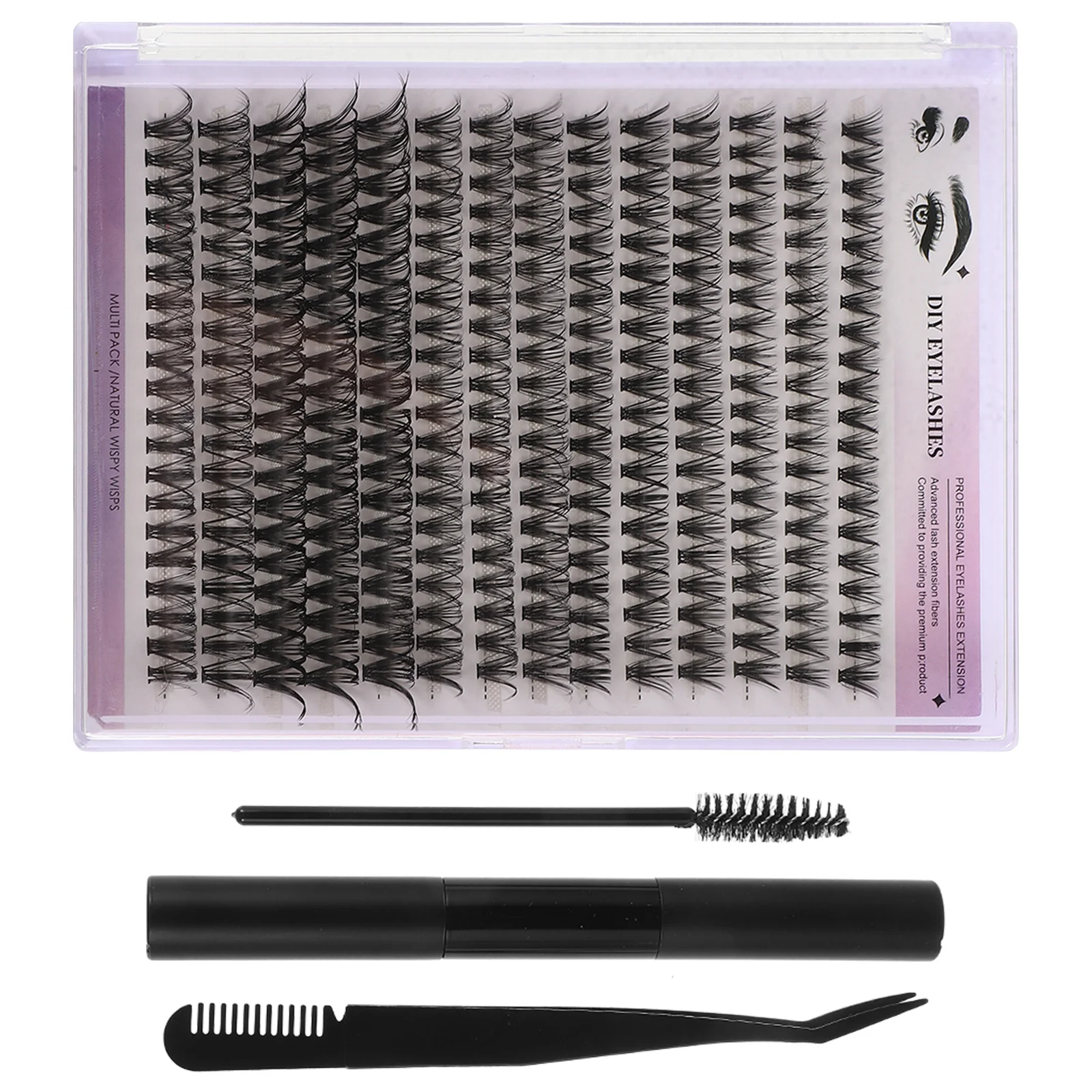 1 Juego de Kit de pestañas postizas Diy, extensiones de pestañas, removedor de sello adhesivo, pinzas para uso doméstico, maquillaje de autoaplicación