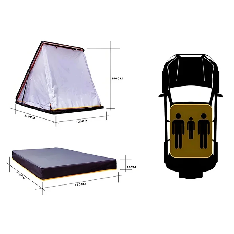 Lightweight Soft Triangle Roof Tent Aluminum Structure Durable Waterproof Easy Install Off Road Universal Fit Sturdy Practical C