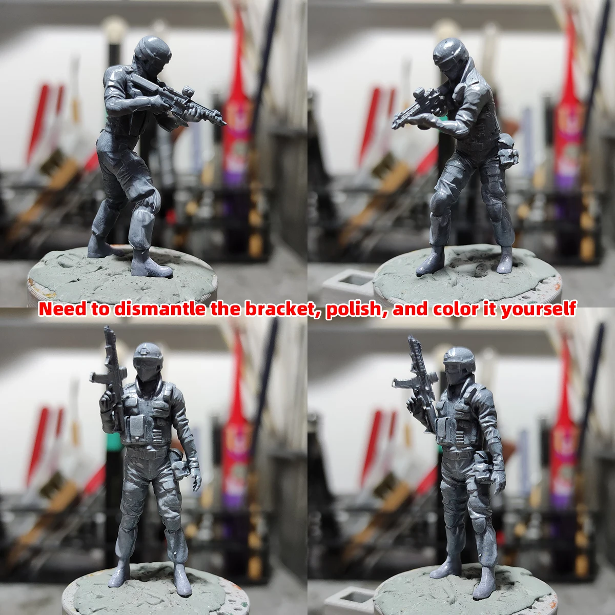 1/35 1/43 1/48 1/64 1/72 1/87 Maßstab Modellbausatz, 3D Harz Miniatur-Soldatenfiguren Unbemalt SWAT-Truppen Mini-Figuren Diorama – Detail 1