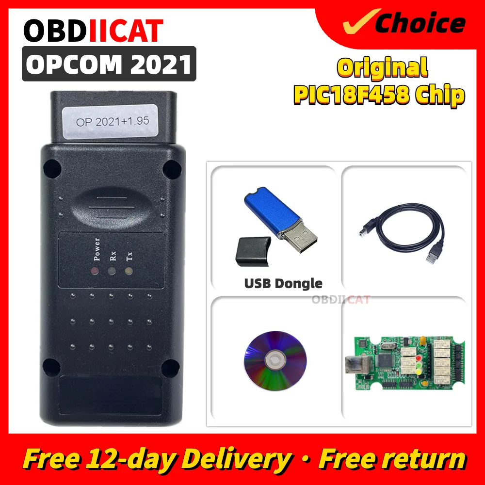 OPCOM 200603a 2021 OPCOM 1.95 PIC18F458 FTDI FT232RQ Chip For Op-e-l Car Diagnostic Scanner OP-COM V2021 For Cars Till 2021 Tool