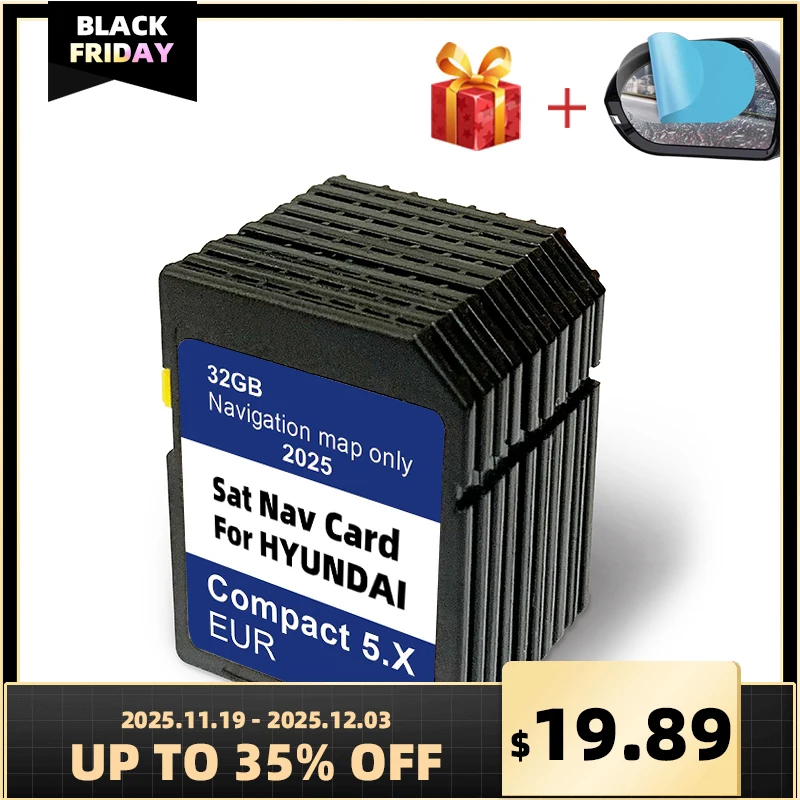 

Navigation GEN5 SD Card for Hyundai i10/i20/i30/i40/Kona/Santa/Tucson Compact 5.X RUR Update 2025 Sat Nav Map EU 32GB GPS