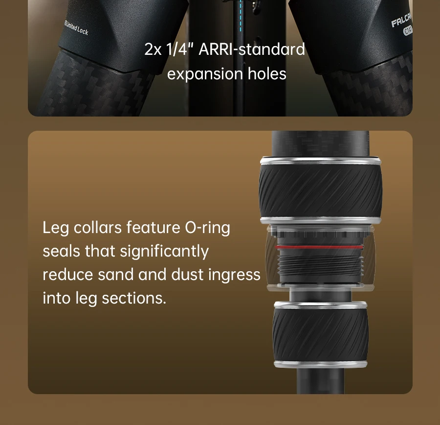 Ulanzi FALCAM TreeRoot Quick Lock Lite Stativ mit F38 Quick Release Upright 360 ° Kugelkopf für DSLR-Kamera, Reisen, Livestreaming – Detail 15