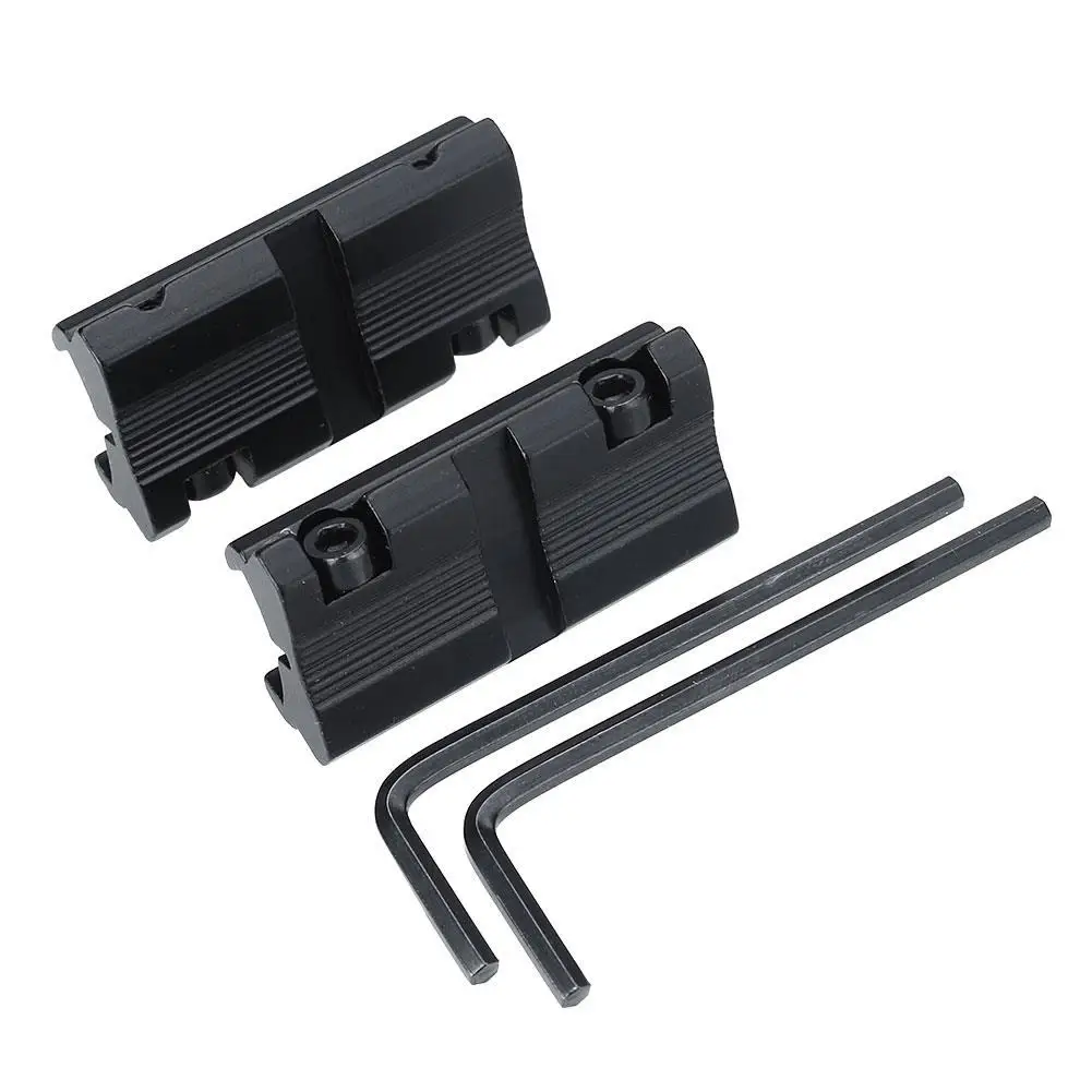 2pcs Tactical Picatinny 11mm Dovetail To 7/8" 20mm Weaver Adapter Rifle Scope Mount Tactical Hunting Accessories
