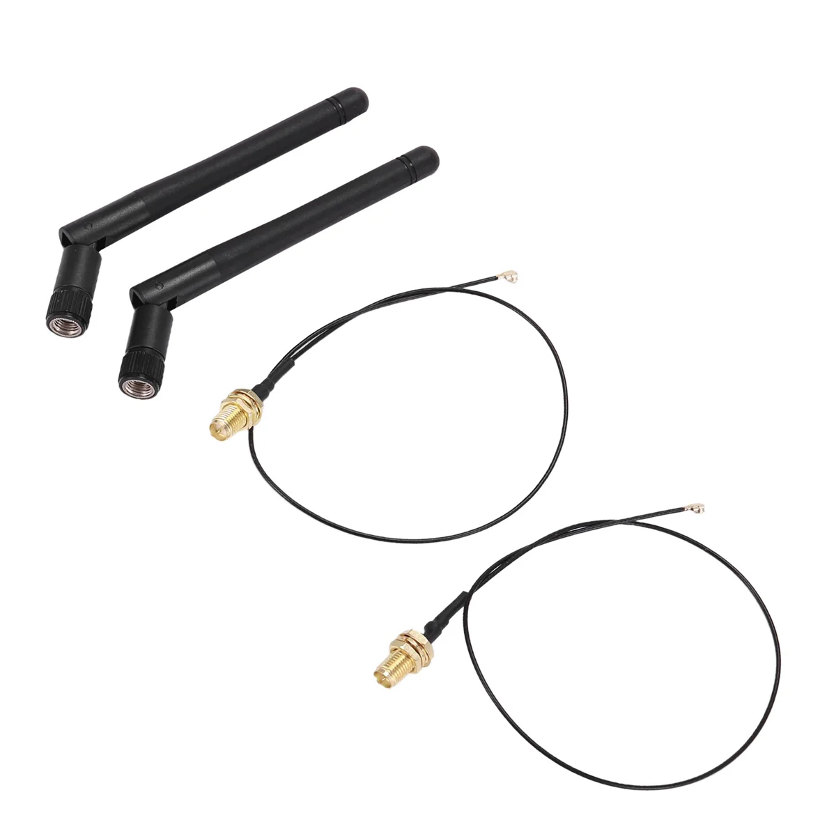 2PCS/Lot 2.4GHz 3DBi WiFi 2.4G Antenna Aerial RP-SMA Male Wireless Router+PCI U.FL IPX to RP SMA Male Pigtail Cable