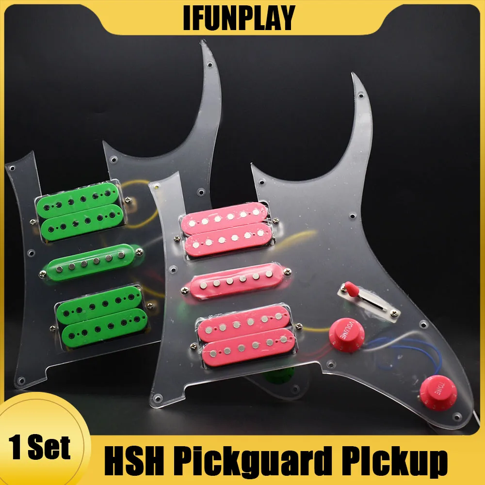 HSH Loaded Electric Guitar Prewired Pickguard Pickup with Ceramic Double Colis Humbucker Pickups Multi Color