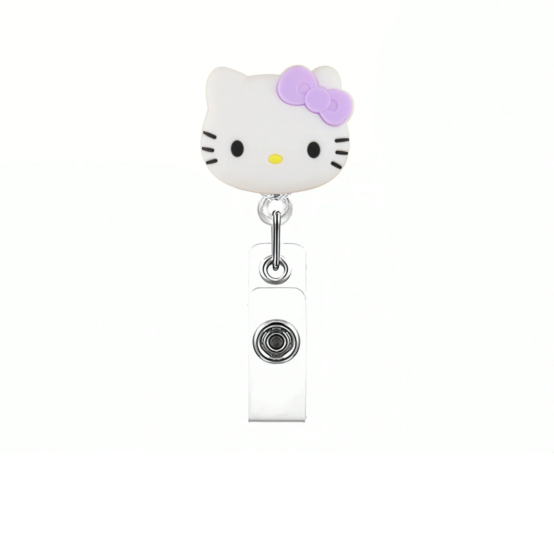 Kawaii-Geschenk, Katzen-Abzeichenhalter mit ausziehbarem Mechanismus, glitzernder Kartenhalter, Accessoires mit Schlüsselanhänger für Frauen, Studentinnen, Bürobedarf. – Detail 8