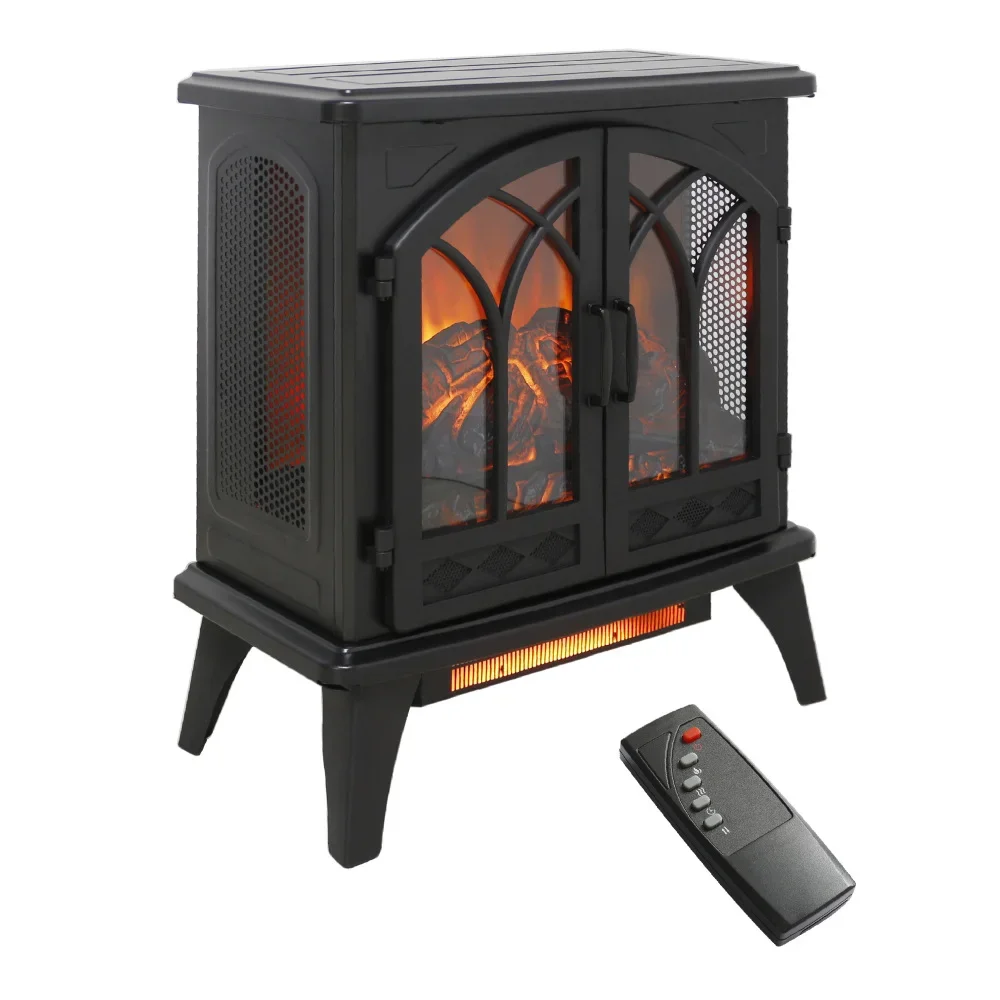 

24 Inch 3D Flame Electric Infrared Quartz Fireplace Stove with Remote Control Fireplaces,Stoves Heating, Cooling & Vents