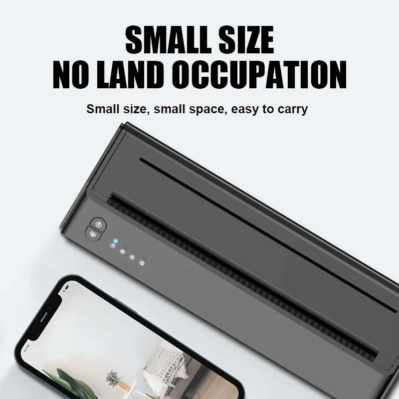 Mini Wireless Mobile No Ink Portable A4 Thermal Barcode Color Label Tattoo Printer