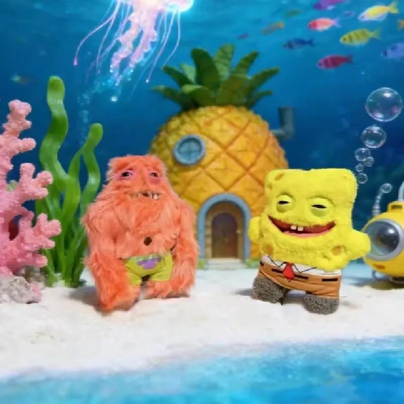 Juguetes de Peluche Fuggler Originales 100%, Monstruo Feo de 22 CM, Bob Esponja, Muñecos de Peluche Fugg Tooth Monster, Regalos