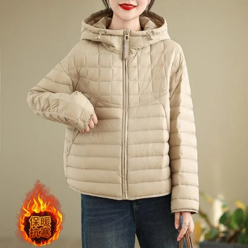 

Зимняя повседневная легкая теплая куртка, женская одежда, модная хлопковая куртка на молнии с капюшоном, весна-осень 2026, w1582