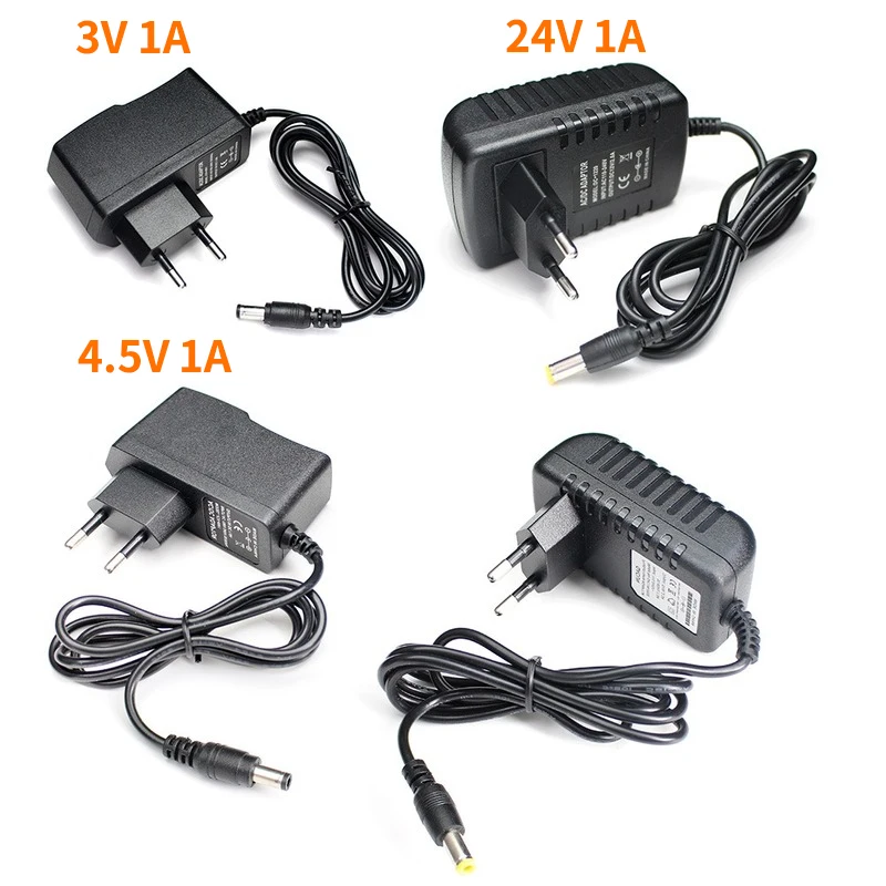 AC/DC 3V 4.5V 5V 6V 8.5V 12V 13V Adapter Power Supply 220V To 12V 1A Lighting Transformer 24V 1A Universal Charger Source SMPS