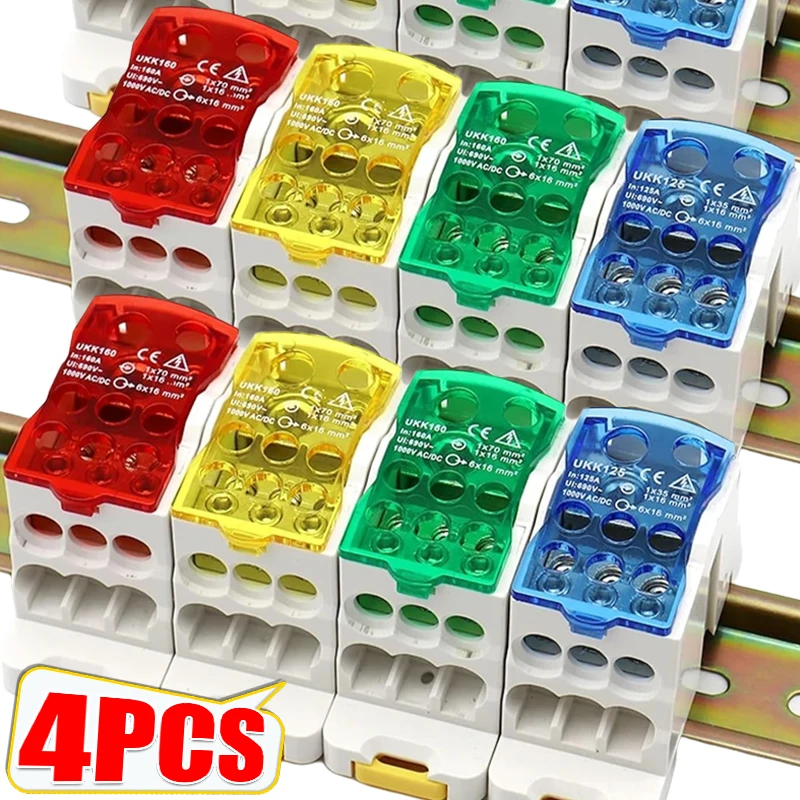 4/1 adet elektrik bölünmüş Din raylı terminal bloğu bağlantı kutusu güç kablosu elektrik konnektörü ray ayırıcı kutusu tel terminalleri