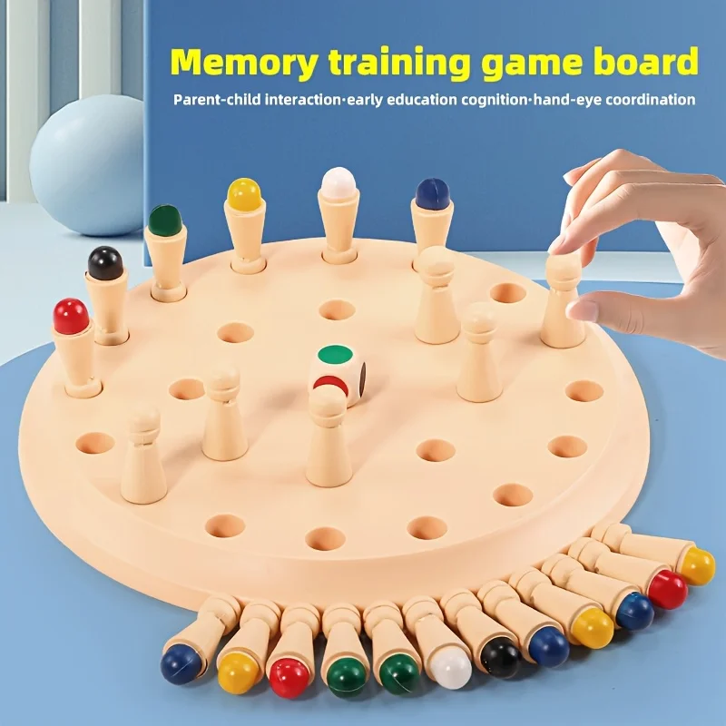 Juego de ajedrez con memoria Montessori, juegos de mesa familiares para niños y adultos, juguetes educativos de aprendizaje preescolar