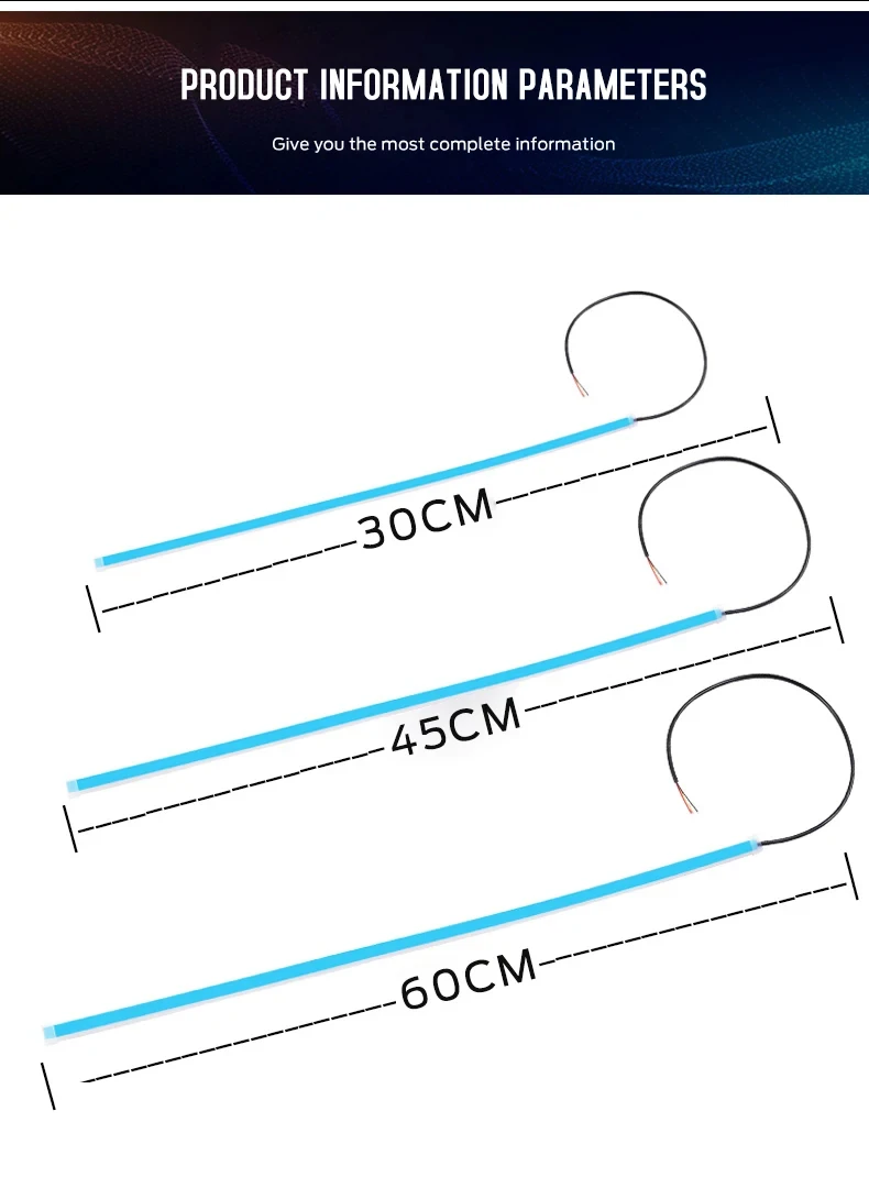 2 stücke Auto Led DRL Licht Streifen Tagfahrlicht Lampe Dynamische Scan Flexible Wasserdichte Scheinwerfer Blinker Lichter 12V universal – Detail 5