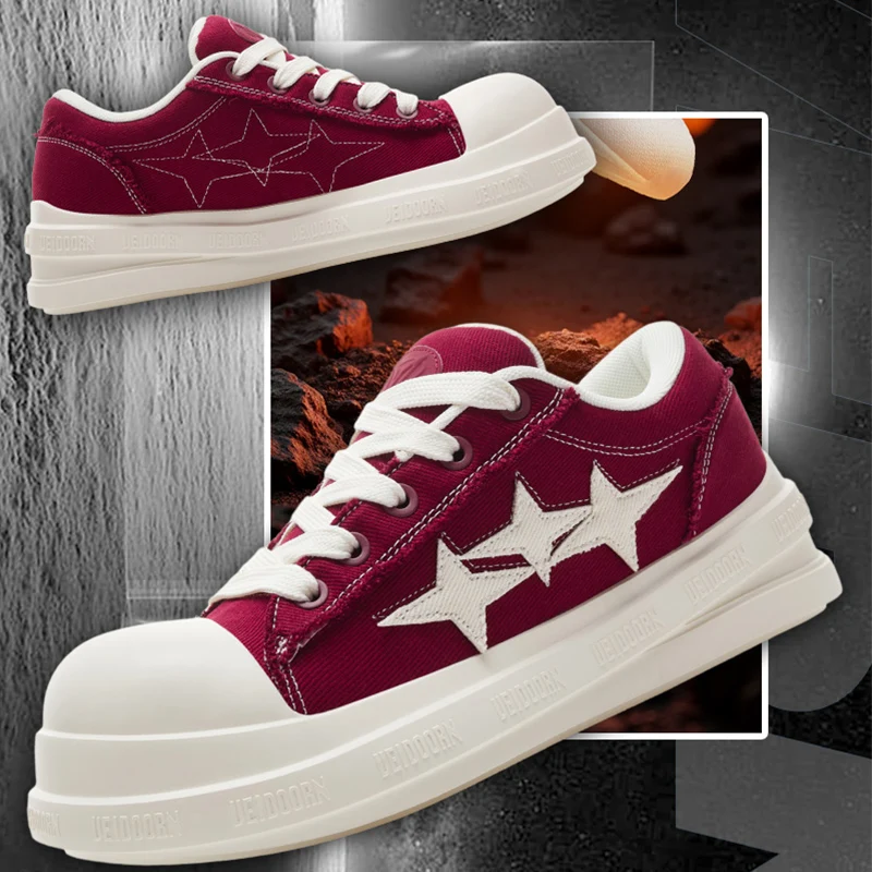 

2025 New Spring Casual Sneakers Unisex Retro Low-Top Shoes American Style Flat Thick Sole Fashion Athletic Shoes for Men Women