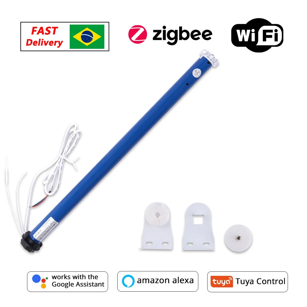 Zigbee-Motor de sombra de rodillo inteligente, WiFi de dispositivo con 2nm, tubo de 38mm, Motor de persianas Zemismart, Alexa, Google Home, Yandex,