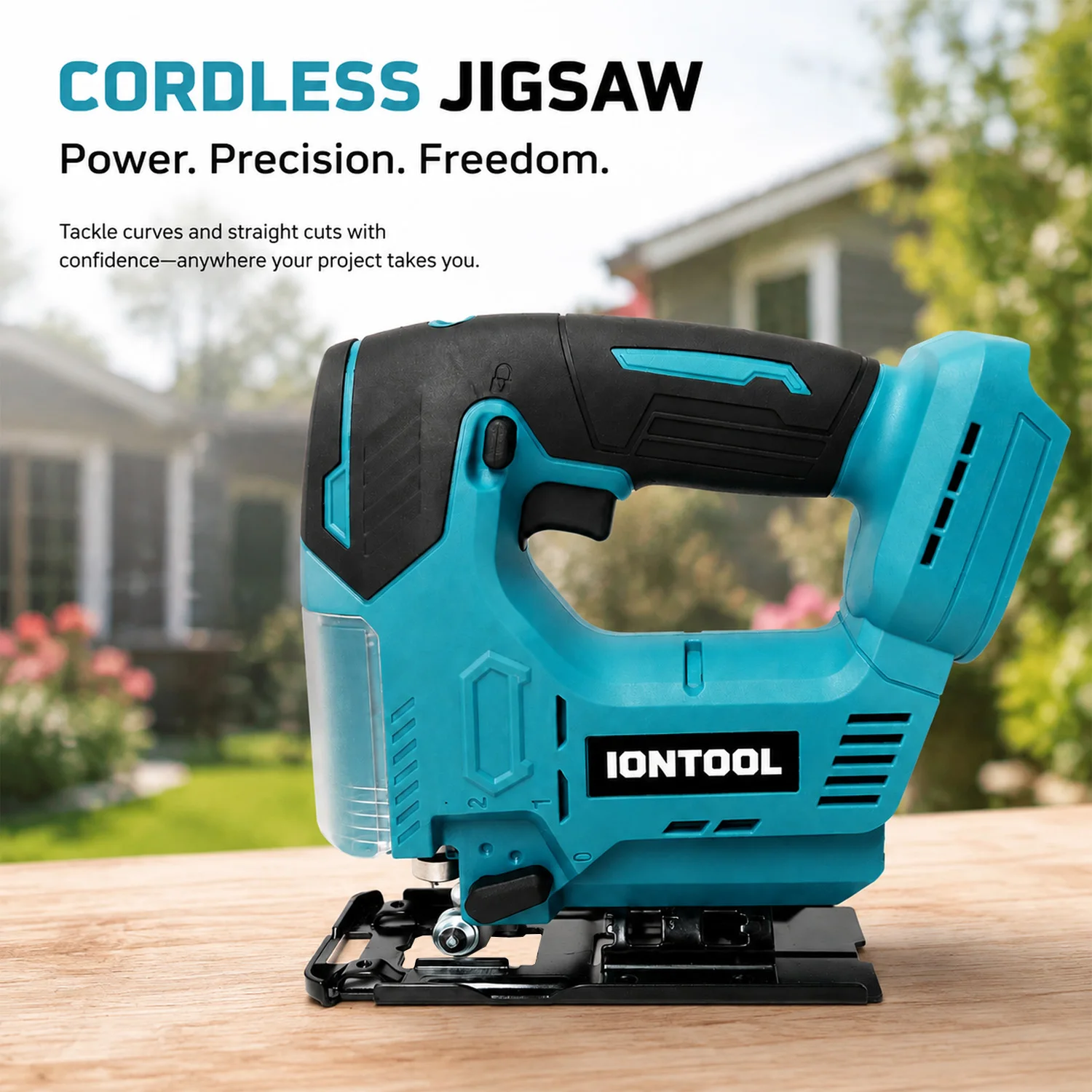 IONTOOL New Cordless Jigsaw 90mm Cutting Depth Variable Speed Reliable for Woodworking and Home DIY Craft Projects Tool