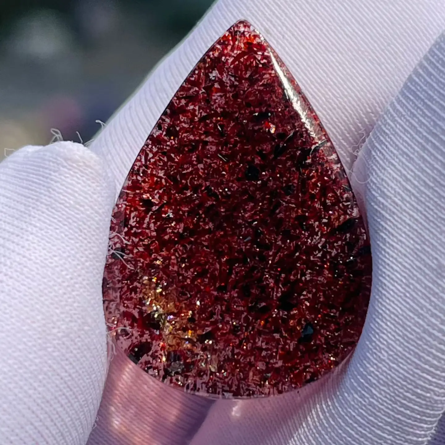 Natural Red Super Seven 7 Rutilated Quartz Pendant 21*15*5mm Red Lepidocrocite Water Drop Necklace Crystal Genuine AAAAA view 4