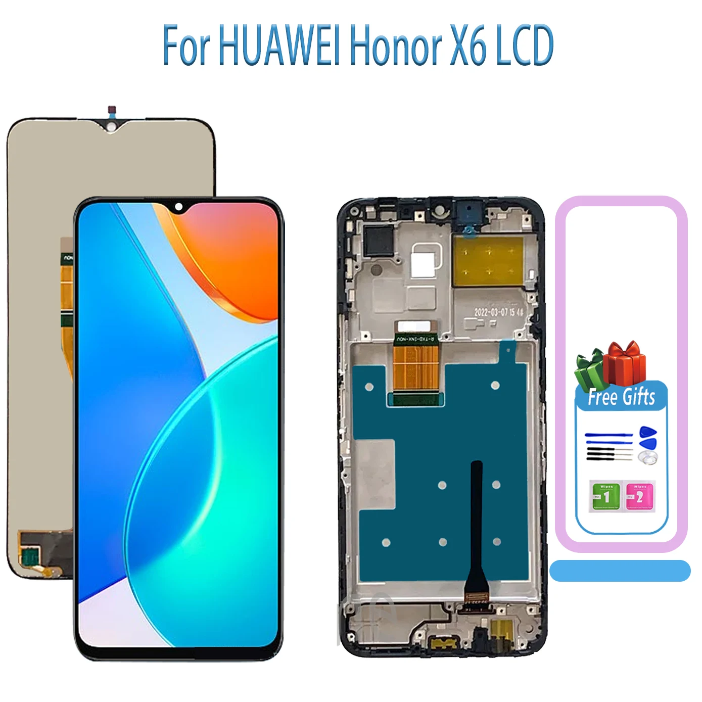 100% Tested 6.5\'\'LCD For Huawei Honor X6 LCD VNE-LX1 VNE-LX2 Display Touch Screen  Digitizer Assembly For HonorX6 LCD Frame