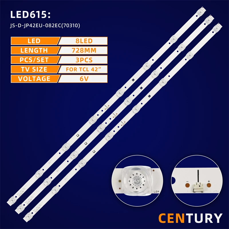 Kit de 10 bandes de rétro-éclairage LED pour TV Akai 42 '', JS-D-JP42EU-082EC (70310)