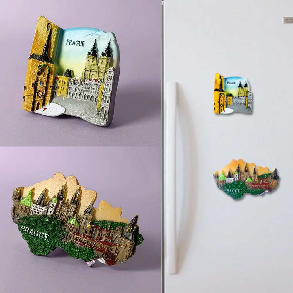

Fridge Sticker Prague Landmark Building Tourist Souvenir Czech Republic Magnetic Refrigerator Decal Collection Home Decor Gift
