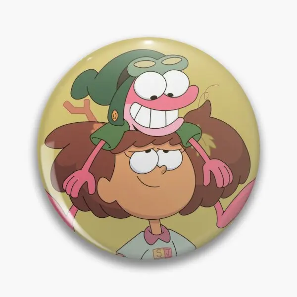 Amphibia Marcy Wuz Here Sjms Logo Anne Sasha Sticker Soft Button Pin Customizable Cute Metal Clothes Badge Brooch Collar Decor