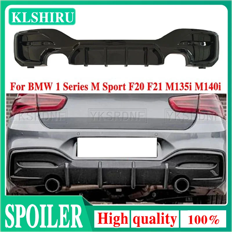 For BMW 1 Series M Sport F20 F21 M135i M140i Gloss Black Rear Diffuser Bumper 2015-2018