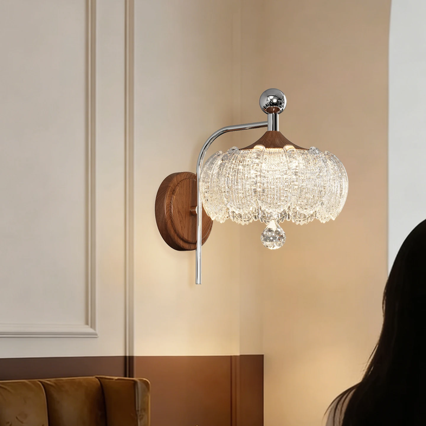 Led Crystal Wall Lights Bedroom Bedside Lamps Light Luxury Creative Water Drop Wall Lamps Modern Home Interior Lighting Fixtures