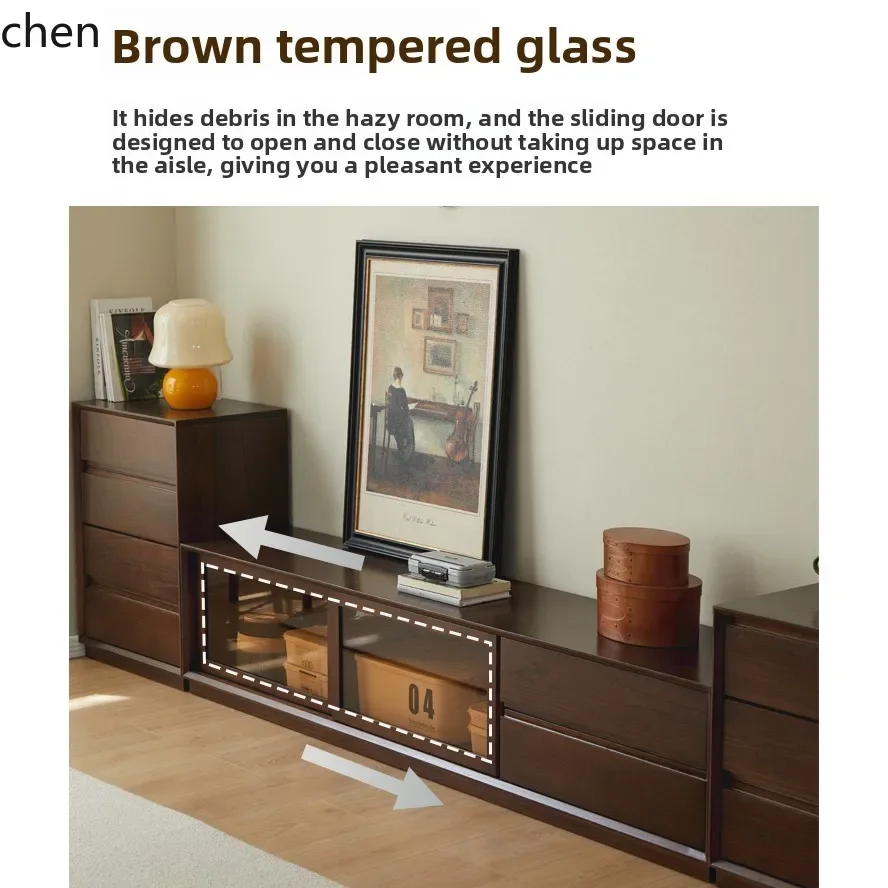 QZT coffee table TV cabinet all solid wood floor log TV cabinet