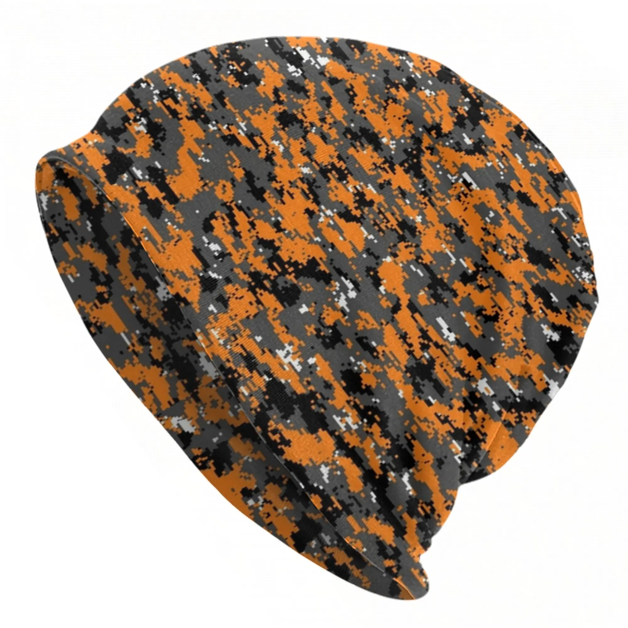 Hunter Orange Camouflage Bonnet Hat Autumn Winter Ski Skullies Beanies Hats Camo Military for Men Women Warm Head Wrap Cap
