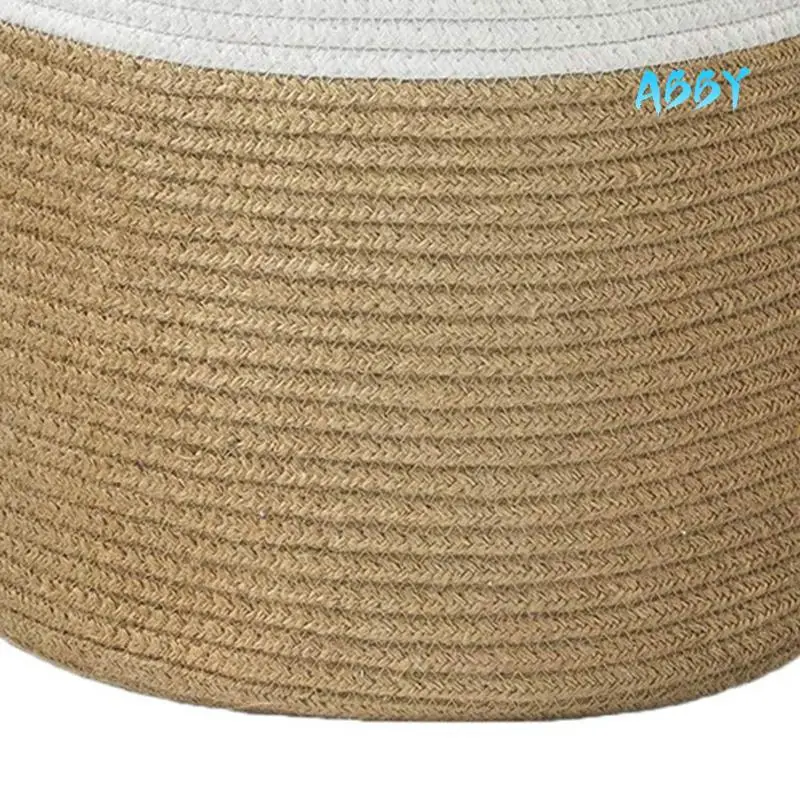 

ABBY-Cotton Roll Rope Basket, Decorative Woven Storage Basket, Laundry Basket, Suitable For Pillows, Toys, Clothes, Towels