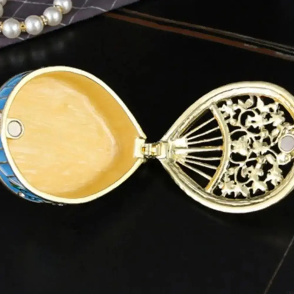 

Hand Painted Enamel Enamel Jewelry Box Creative Design Metal Crown Design Trinket Box Collectible Box Luxury Style