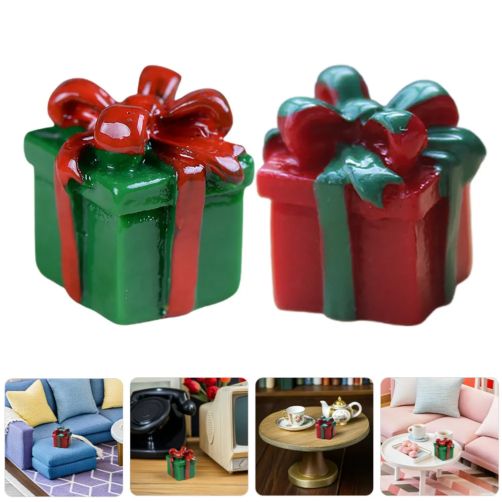 

30Pcs Christmas Present Boxes Resin Miniature Dollhouse Accessories Tiny Simulation Mini Presents for Xmas Decoration Craft