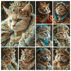 Diy Diamond Painting Crown Jewelry Cat Full Square Drill 5D Diamond Embroidery Animal Cross Stitch Mosaic Handmade Home Decor